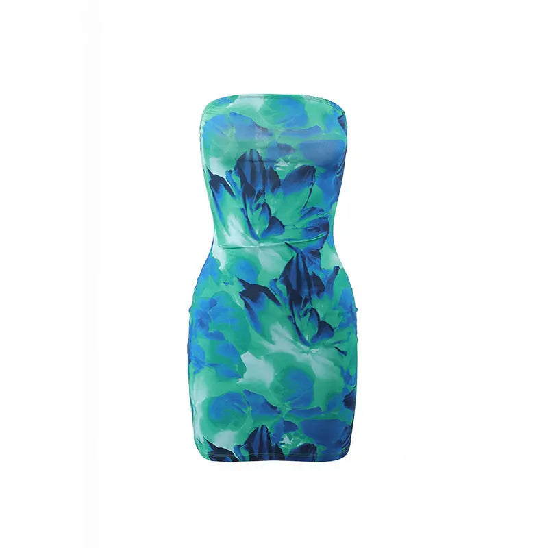 Tropical Bloom Strapless Mini Dress Little Addiction