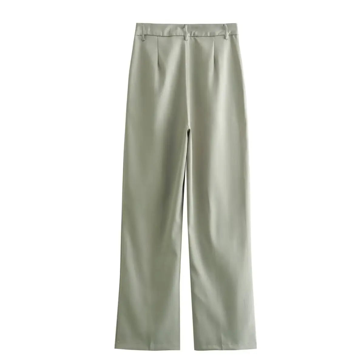 Khaki Utility Tailored Wide-Leg Trousers - Little Addiction