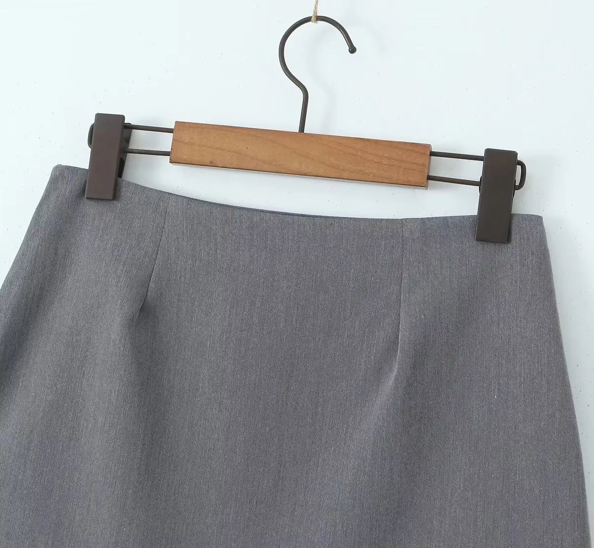 Elegant Grey Knit Midi Skirt - Little Addiction