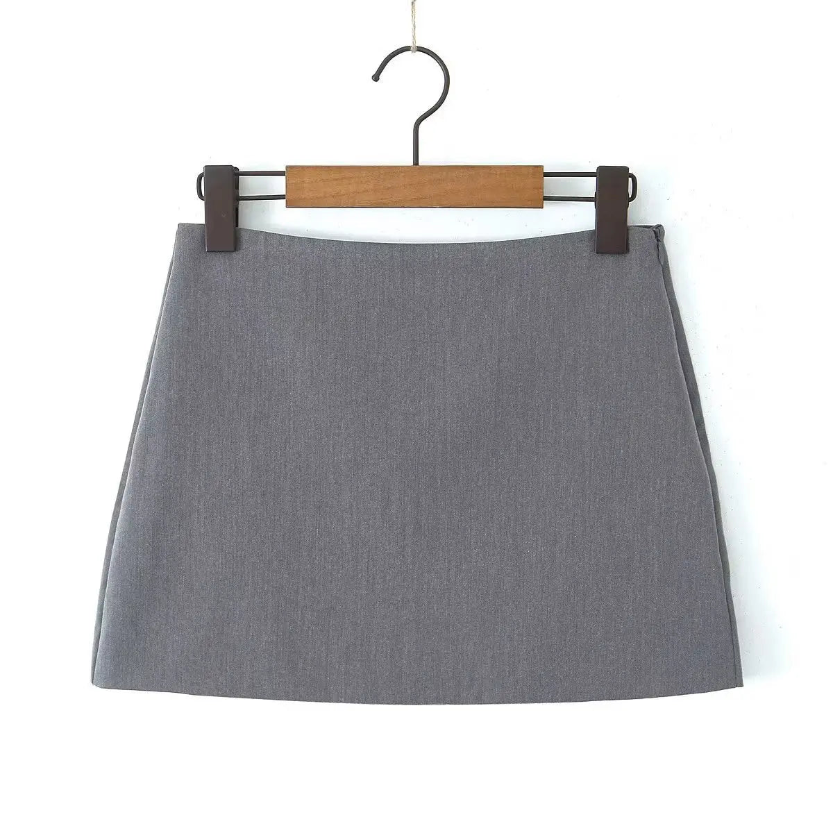 Elegant Grey Knit Midi Skirt - Little Addiction