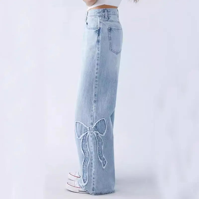 The Bow Detail Wide-Leg Jeans Little Addiction