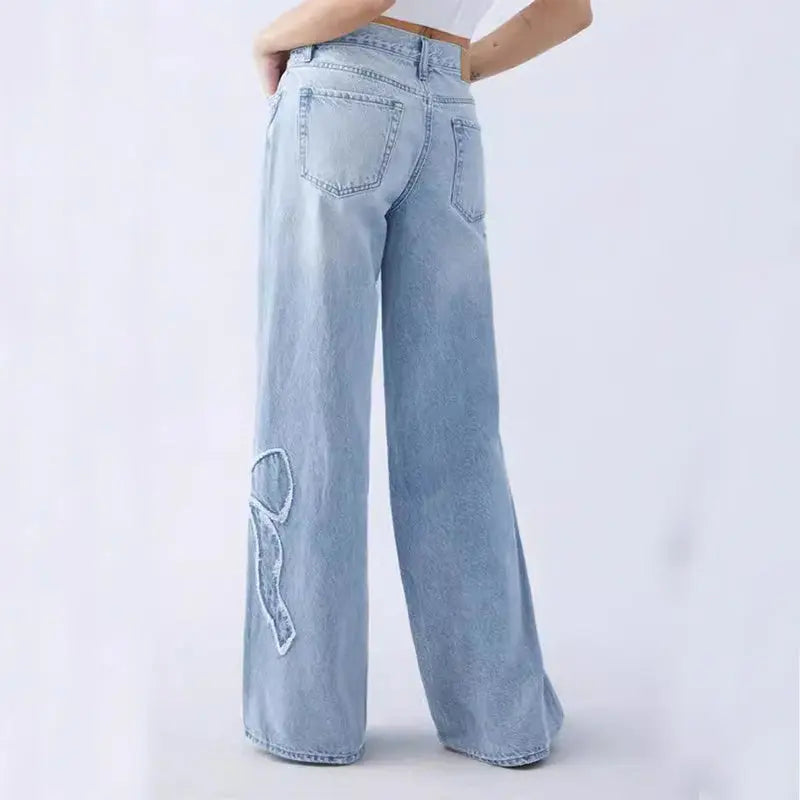 The Bow Detail Wide-Leg Jeans Little Addiction