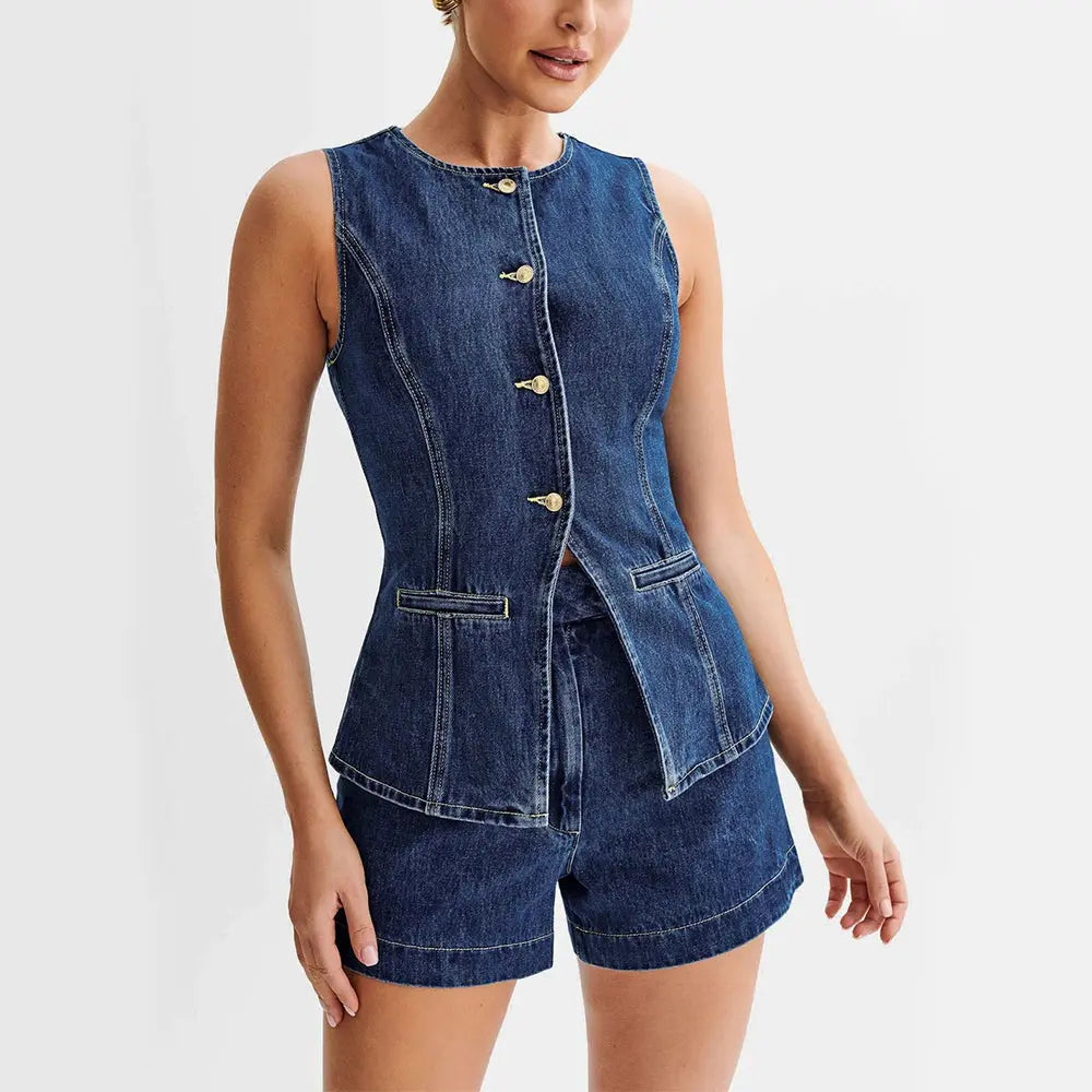 Sleeveless Denim Jacket - Little Addiction