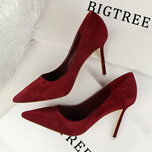 Classic Suede Pointed-Toe Stilettos Little Addiction