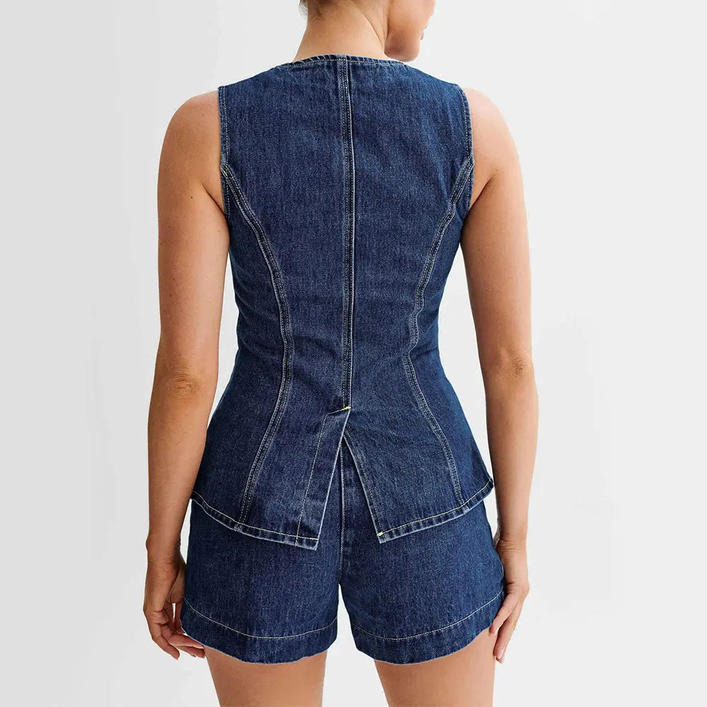 Sleeveless Denim Jacket - Little Addiction