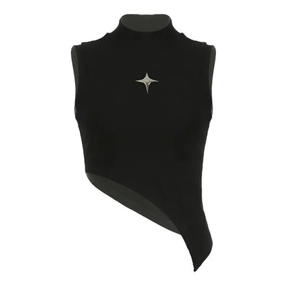 Metalpointed Star Turtle Neck Vest Little Addiction