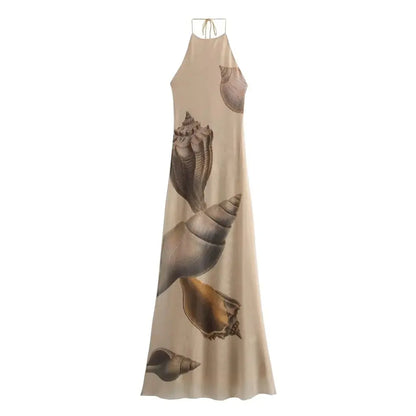 Sleeveless Shell Printed Silk Mesh Dress Little Addiction