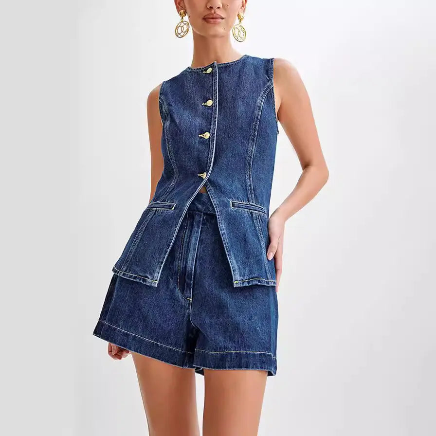 Sleeveless Denim Jacket - Little Addiction