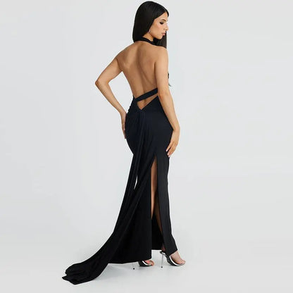 Backless Halterneck Dress - Little Addiction