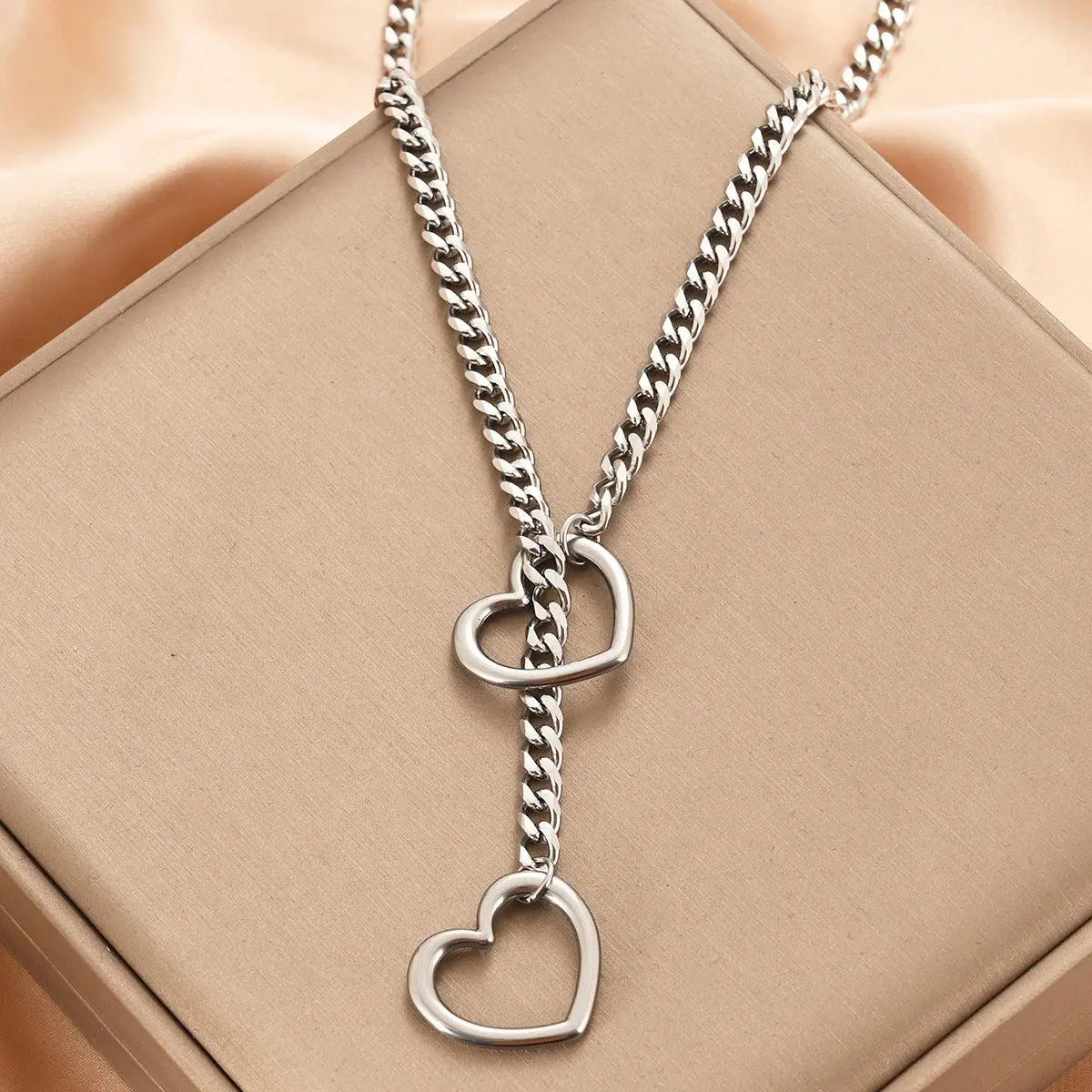 Cuban Adjustable Heart Shaped Necklace - Little Addiction