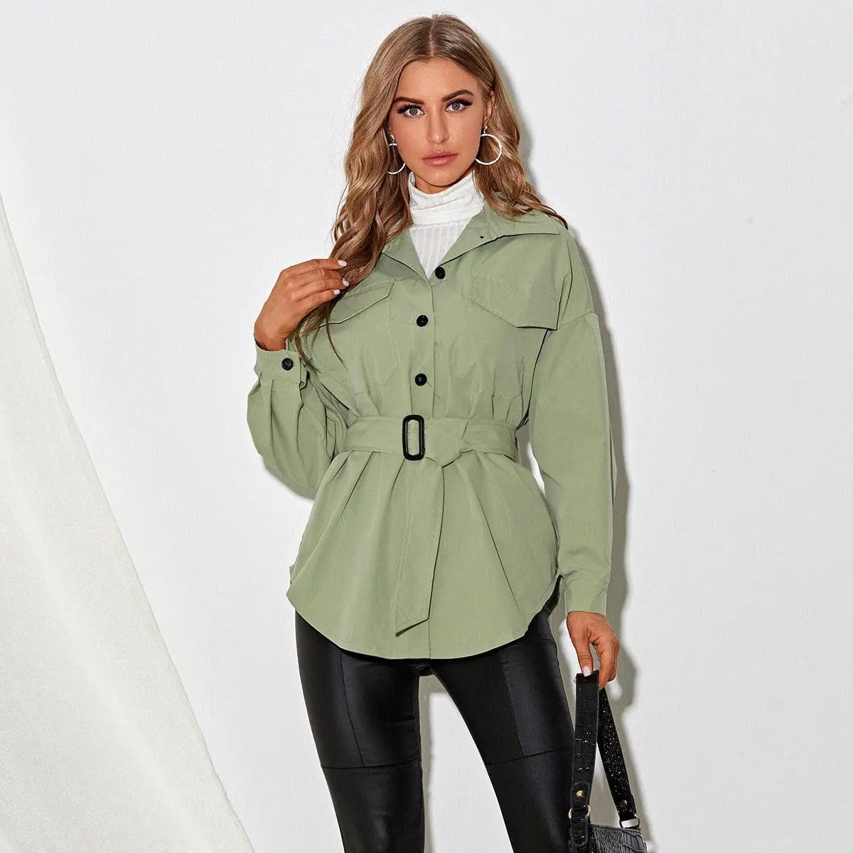 Macaron Solid Color Shirt Jacket - Little Addiction