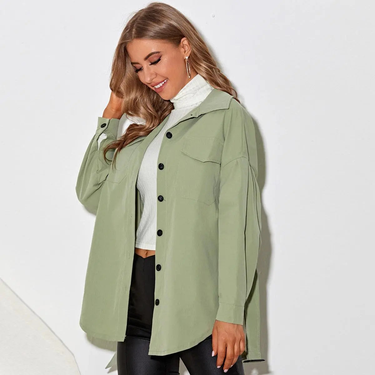 Macaron Solid Color Shirt Jacket - Little Addiction