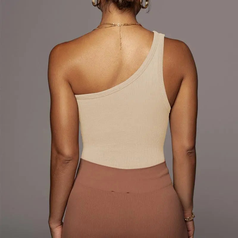 One-shoulder Sleeveless Vest - Little Addiction