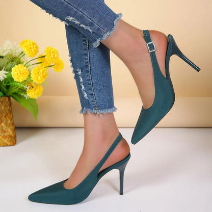 Pointed Toe Buckle High Heels - Little Addiction