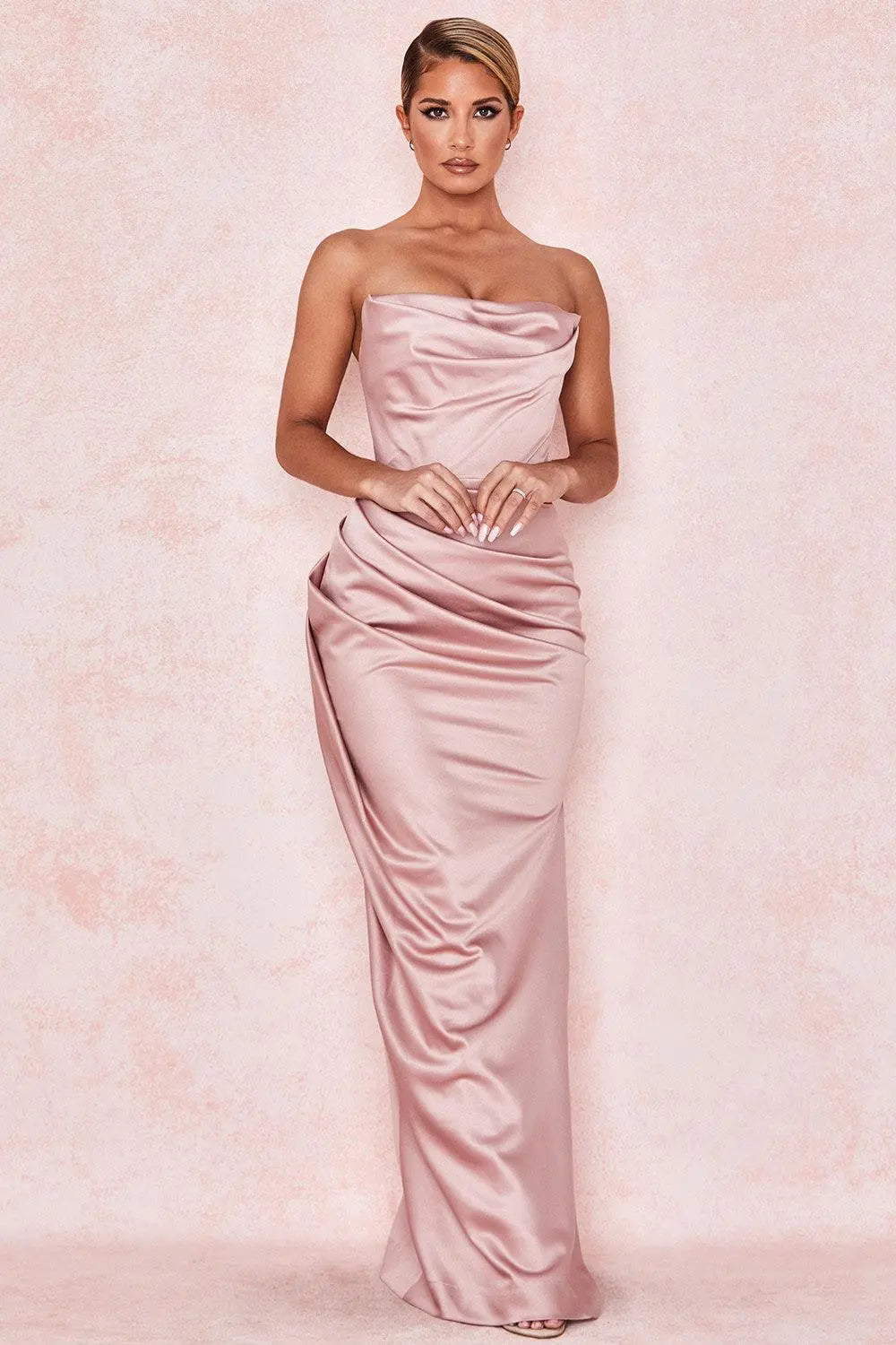 Satin Tube Split Knee-length Dress - Little Addiction