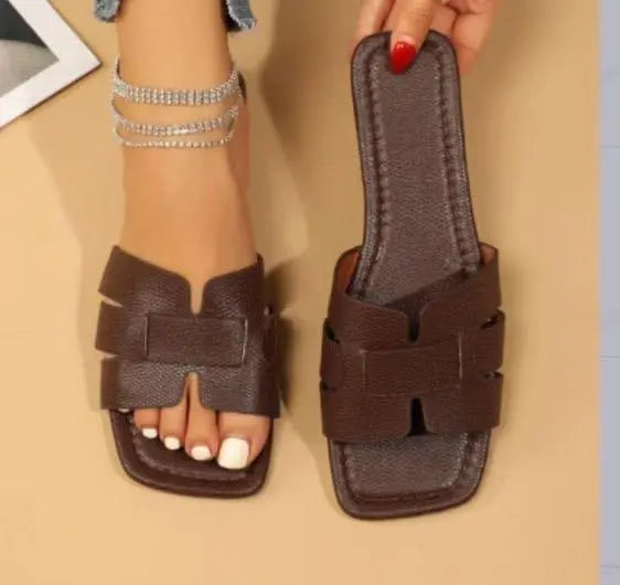 Square Flat Addiction Sandals - Little Addiction