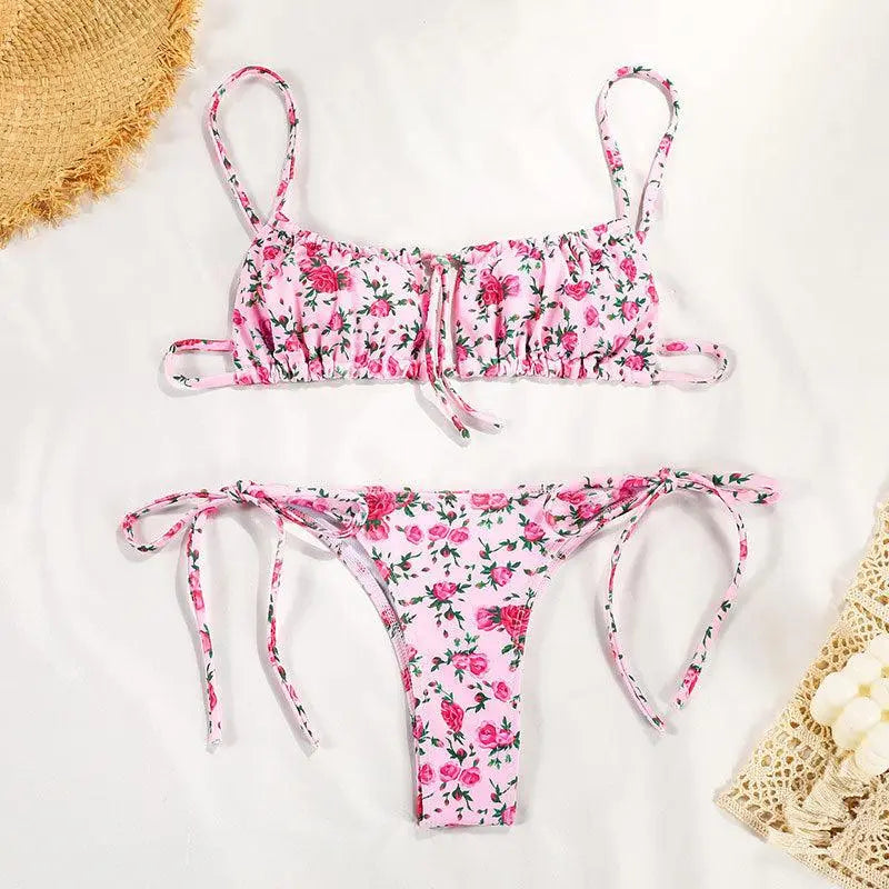 Swimwear Women's Printed Strap Bikini - Little Addiction