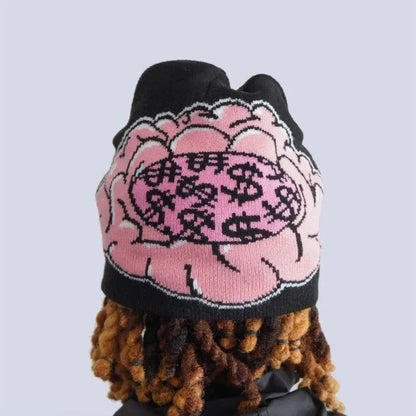 Y2K Retro Brain Print Beanie - Little Addiction