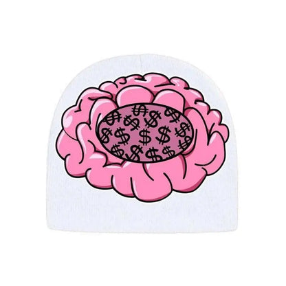 Y2K Retro Brain Print Beanie - Little Addiction